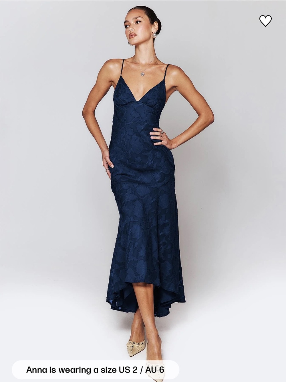 Princess Polly navy Lace V-Neck Slip Dress with High-Low Hem